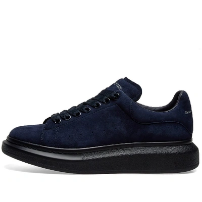Shop Alexander Mcqueen Nubuck Wedge Sole Sneaker In Blue