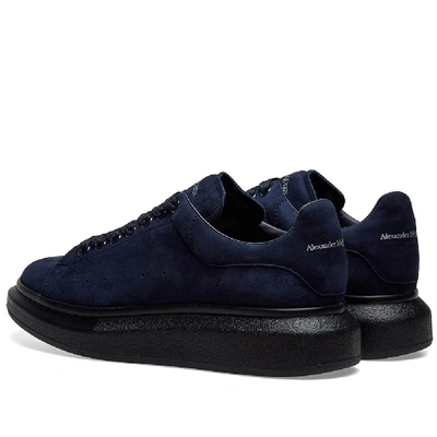 Shop Alexander Mcqueen Nubuck Wedge Sole Sneaker In Blue