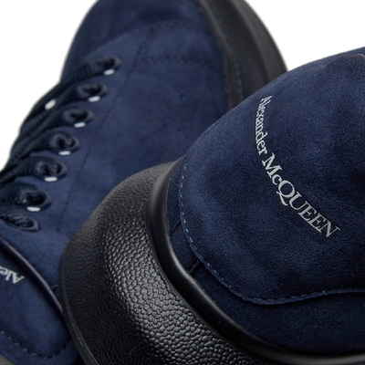 Shop Alexander Mcqueen Nubuck Wedge Sole Sneaker In Blue