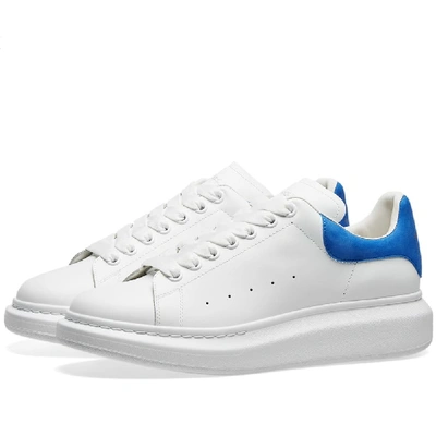 Shop Alexander Mcqueen Suede Heel Tab Wedge Sole Sneaker In White