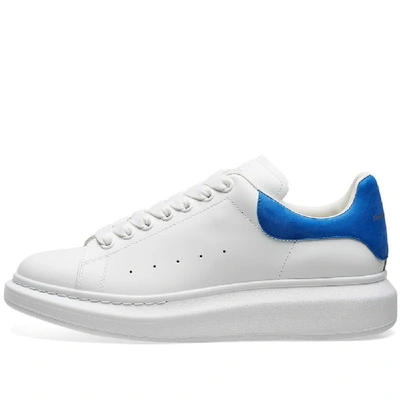 Shop Alexander Mcqueen Suede Heel Tab Wedge Sole Sneaker In White