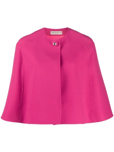 Shop Emilio Pucci Short Buttoned Cape In Pink