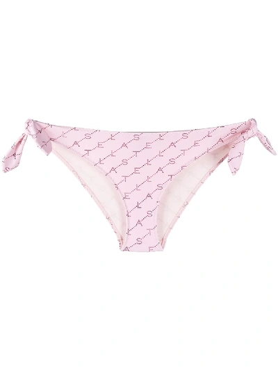 Stella Mccartney Monogram-print Bikini Bottoms In Pink