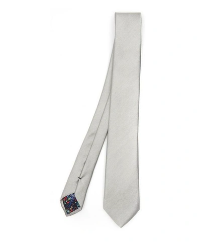 Shop Paul Smith Narrow Silk Glitter Tie In Silver