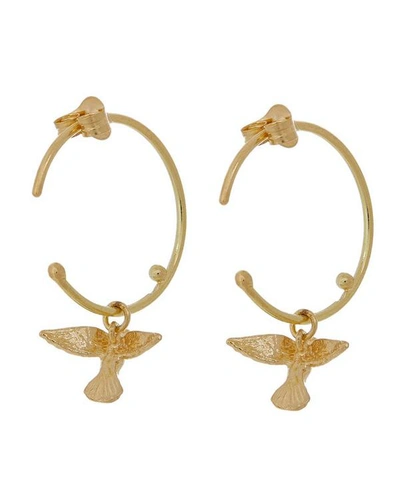 Shop Alex Monroe Gold Teeny Tiny Hummingbird Hoop Earrings