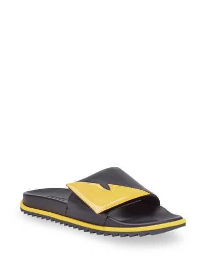 Shop Fendi Slip-on Corner Bugs Slides In Black