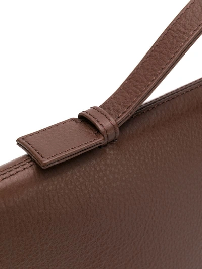 Shop Eleventy Top Handle Zipped Briefcase In Brown