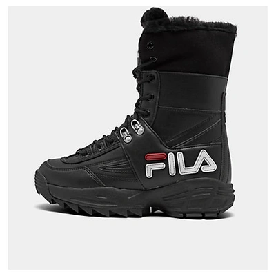 Shop Fila Women's Disruptor Shearling Boots In Black
