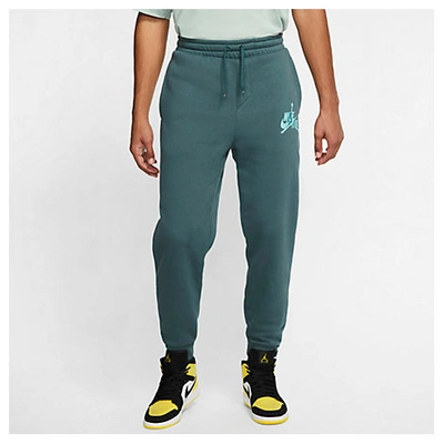 Shop Nike Jordan Men's Mashup Jumpman Classics Fleece Jogger Pants In Faded Spruce/mineral Teal/light Aqua