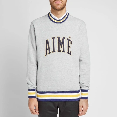 Shop Aimé Leon Dore Collegiate Crew Sweat In Grey