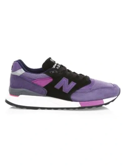 Shop New Balance Men's 998 Made In Us Suede & Mesh Sneakers In Purple