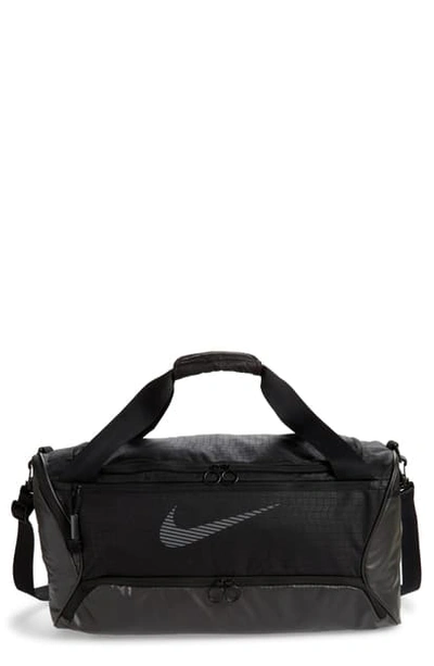 Shop Nike Brasilia Duffle Bag In Black/ Black/ Reflective