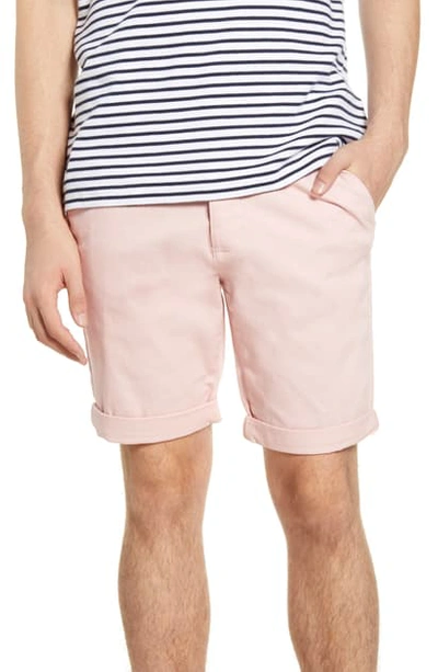 Shop Topman Stretch Skinny Chino Shorts In Pink