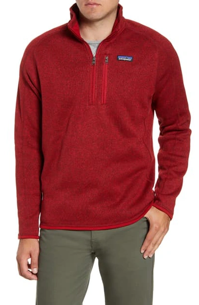 Shop Patagonia Better Sweater Quarter Zip Jacket In Molten Lava