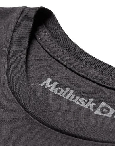 Shop Mollusk Man T-shirt Lead Size Xl Cotton In Grey