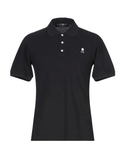 Shop Hydrogen Polo Shirts In Black