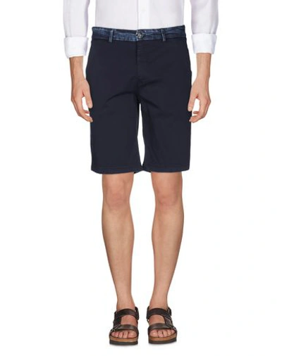 Shop Frankie Morello Man Shorts & Bermuda Shorts Midnight Blue Size 35 Cotton, Elastane