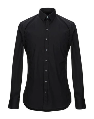 Shop Dolce & Gabbana Man Shirt Black Size 14 ½ Cotton, Polyamide, Elastane