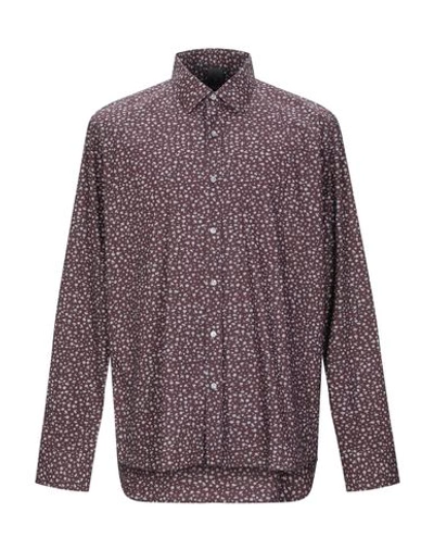 Shop Dondup Patterned Shirt In Maroon