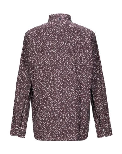Shop Dondup Patterned Shirt In Maroon