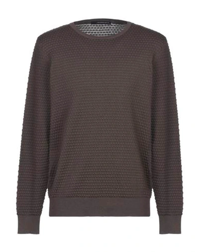 Shop Jeordie's Sweaters In Dark Brown