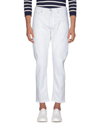 Shop Mauro Grifoni Man Denim Pants White Size 36 Cotton, Elastane