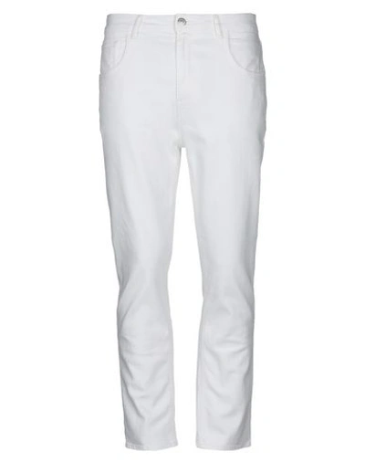 Shop Haikure Man Denim Pants White Size 31 Cotton, Elastomultiester, Elastane