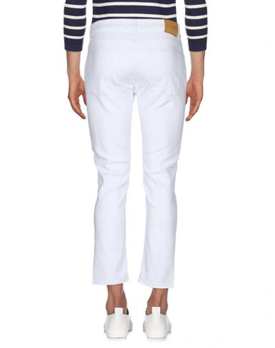 Shop Aglini Man Jeans White Size 38 Cotton, Elastane