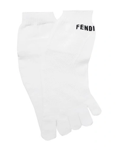 Shop Fendi Short Socks In White