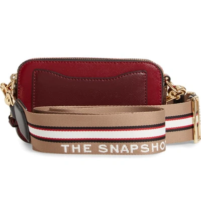 Shop The Marc Jacobs The Snapshot Leather Crossbody Bag In New Cranberry Multi