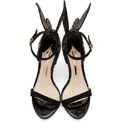 Shop Sophia Webster Black Suede Chiara Heeled Sandals In Black Nude