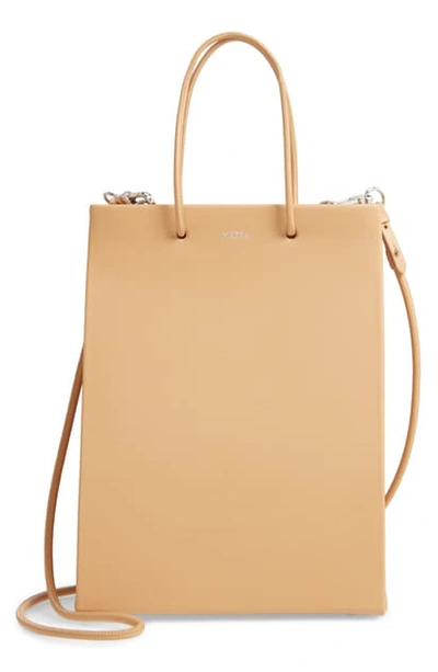Shop Medea Prima Tall Leather Bag - Brown In Sand