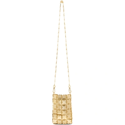 Shop Paco Rabanne Gold Mini Iconic Chain Bag In P711 Light