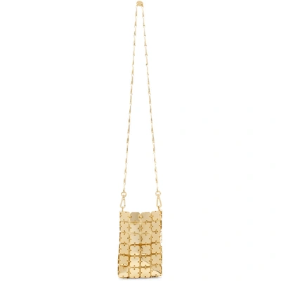 Shop Paco Rabanne Gold Mini Iconic Chain Bag In P711 Light