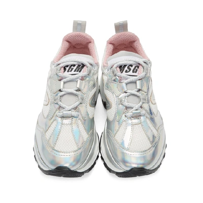 Shop Msgm Silver Attack Sneakers In 90 Silver