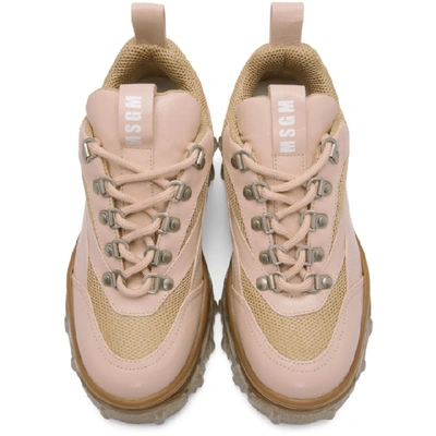 Shop Msgm Pink Low Cut Tractor Sneakers
