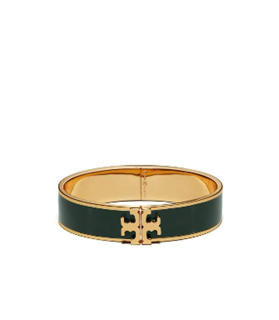 Shop Tory Burch Kira Enameled Bracelet In Tory Gold / Pine Tree