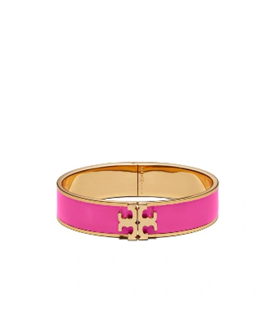 Shop Tory Burch Kira Enameled Bracelet In Tory Gold/crazy Pink