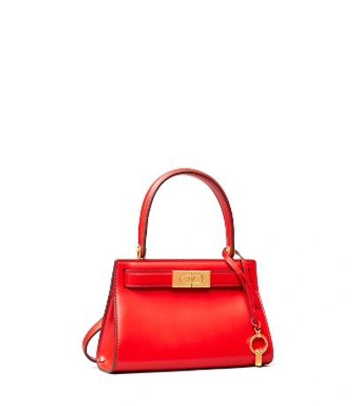 Shop Tory Burch Lee Radziwill Petite Bag In Brilliant Red