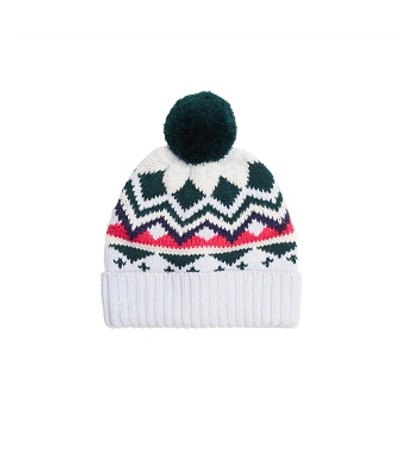 Shop Tory Sport Performance Merino Fair Isle Hat In Blue Silk Fair Isle