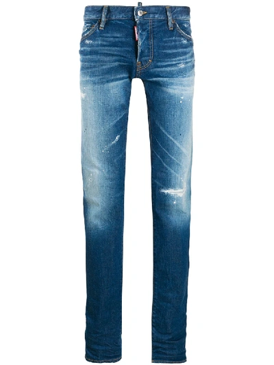 Shop Dsquared2 Distressed Stonewashed Jeans In Blue