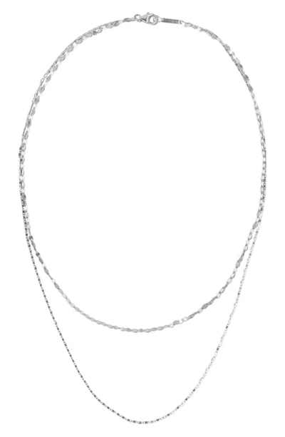 Shop Lana Jewelry Square Nude Remix Double Layer Necklace In White Gold