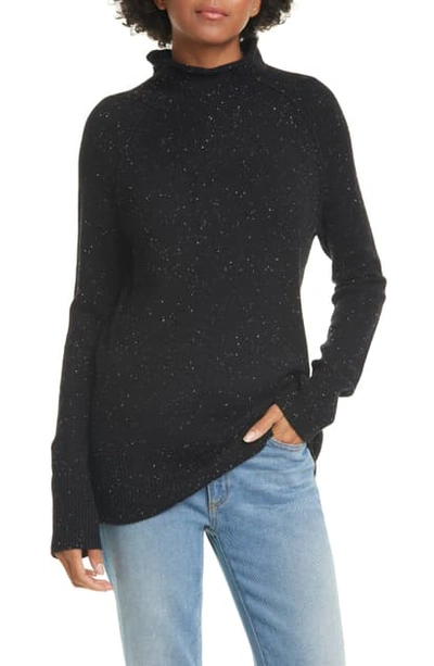 Shop Theory Karinella Donegal Tweed Cashmere Sweater In Black Multi