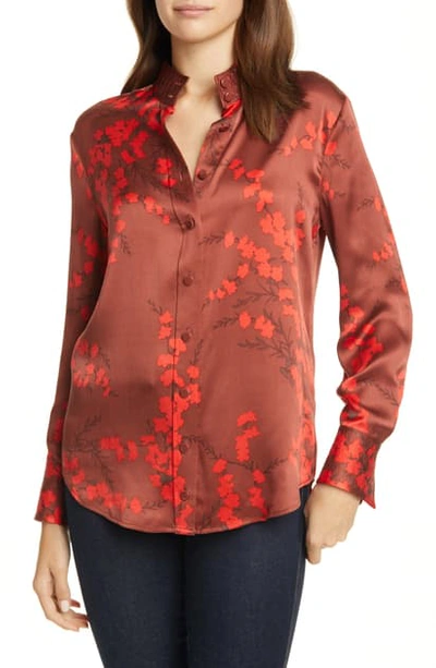 Shop Equipment Maisa Silk Shirt In Smoke Paprika Multi