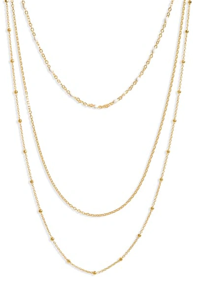 Shop Argento Vivo Triple-layer Chain Necklace In Gold