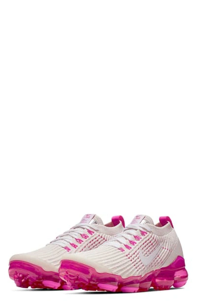 Shop Nike Air Vapormax Flyknit 3 Sneaker In Phantom/ White/ Fuchsia/ Pink