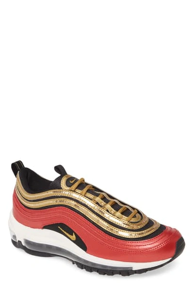 Shop Nike Air Max 97 Sneaker In Red/ Metallic Gold/ Black