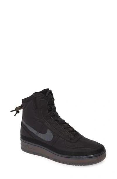 Shop Nike Air Force 1 Shell Sneaker Boot In Black/ Dark Grey/ Black