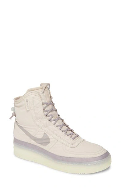 Shop Nike Air Force 1 Shell Sneaker Boot In Desert Sand/ Atmosphere Gray