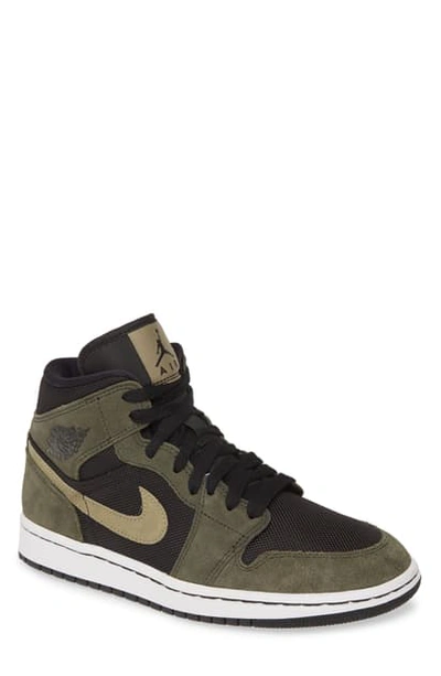 Shop Jordan 1 Mid Sneaker In Black/ Trooper/ Sequoia